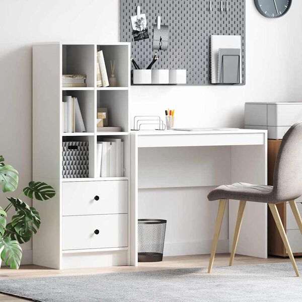 vidaXL Bureau avec tiroir 2 pcs Blanc