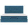 VidaXL Cadre de lit ottoman avec matelas bleu fonc&eacute; 160x200 cm velours