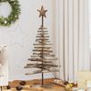 vidaXL Sapin de Noël avec support Marron 120 cm Bois de teck solide