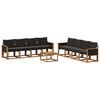 vidaXL Ensemble de canap&eacute;s d'ext&eacute;rieur 9 pcs Naturel et noir