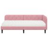 vidaXL Cadre de lit d'angle avec matelas Rose 90 x 190 cm Velours