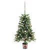 vidaXL Arbre de No&euml;l artificiel pr&eacute;-&eacute;clair&eacute; et boules 90 cm vert