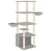 vidaXL Arbre &agrave; chat avec griffoirs en sisal gris clair 147 cm