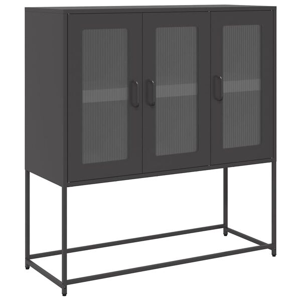 vidaXL Buffet noir 100,5x39x107 cm acier laminé à froid