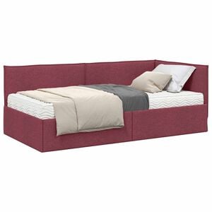 vidaXL Cadre de lit d'angle avec matelas 2 pc Bordeaux 80 x 200 cm
