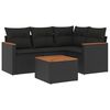 vidaXL Salon de jardin 5 pcs avec coussins noir r&eacute;sine tress&eacute;e