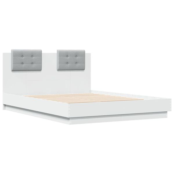 vidaXL Cadre de lit sans matelas blanc 135x190 cm