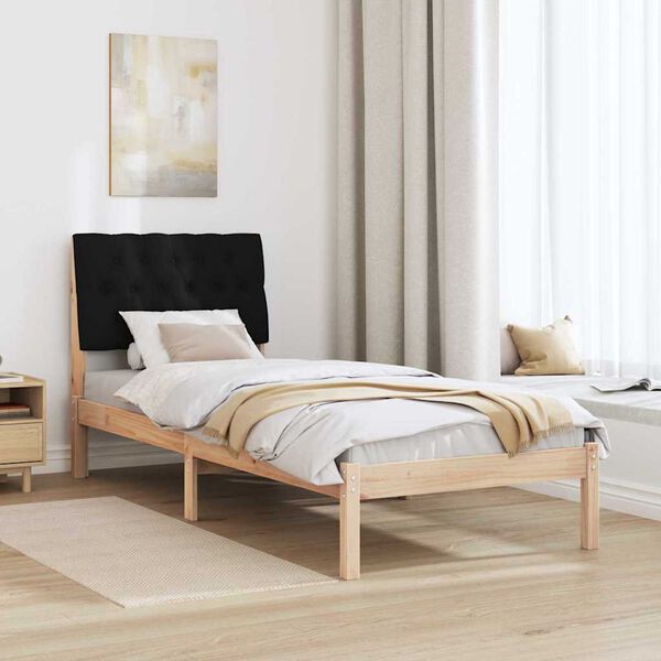 vidaXL Cadre de lit avec tête de lit rembourrée Marron 80 x 200 cm