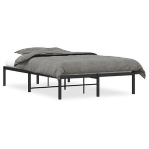 vidaXL Cadre de lit m&eacute;tal sans matelas noir 120x190 cm