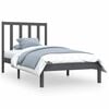 vidaXL Cadre de lit Gris Bois de pin massif 75x190 cm Petit simple