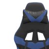 vidaXL Chaise de jeu pivotante Noir et bleu Similicuir