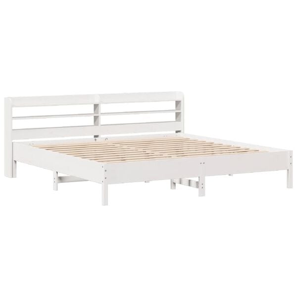 vidaXL Cadre de lit sans matelas blanc 180x200 cm bois massif de pin