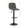 vidaXL Tabouret de bar Gris foncé Velours