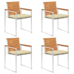 vidaXL Chaises de jardin lot de 4 avec coussins Bois d'acacia massif
