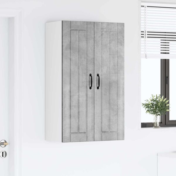 vidaXL Armoire de cuisine avec étagère Gris béton 60 x 31 x 100 cm