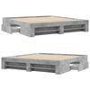 vidaXL Cadre de lit sans matelas gris b&eacute;ton 200x200 cm bois ing&eacute;nierie