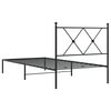 vidaXL Cadre de lit métal sans matelas avec tête de lit noir 90x190 cm