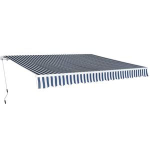 vidaXL Auvent pliable manuel 400 cm Bleu/blanc