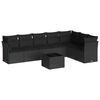 vidaXL Salon de jardin 8 pcs avec coussins noir r&eacute;sine tress&eacute;e