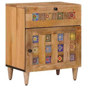 vidaXL Cabinet de chevet Naturel 50 x 33 x 60 cm Bois de mangue massif