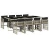 vidaXL Ensemble &agrave; manger de jardin et coussins 9 pcs gris clair rotin