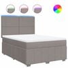 vidaXL Sommier &agrave; lattes de lit avec matelas Taupe 160x200 cm Tissu