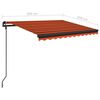 vidaXL Auvent r&eacute;tractable automatique et poteaux 3x2,5 m Orange marron