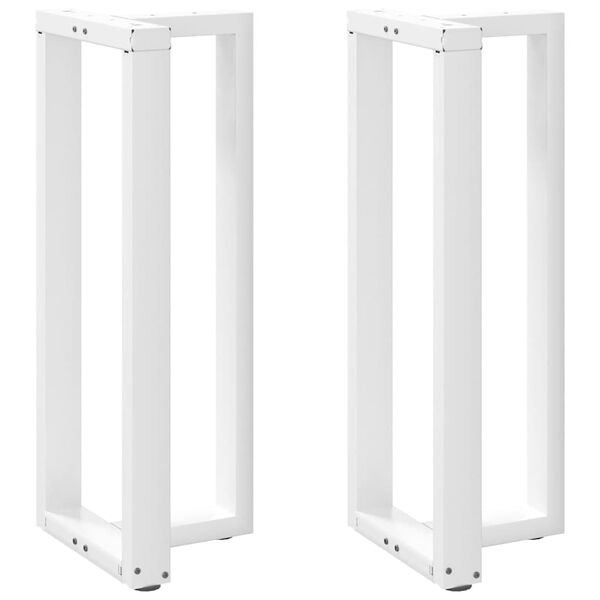 vidaXL Pieds de table de bar en T, 2 pièces, blanc, 40 x 35 x (100-101) cm, acier