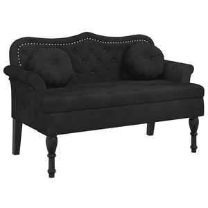 vidaXL Banc avec coussins Noir 120,5x65x75 cm Velours