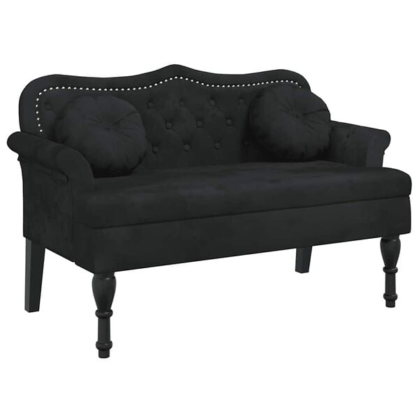 vidaXL Banc avec coussins Noir 120,5x65x75 cm Velours