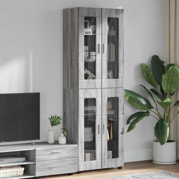 vidaXL Haut Armoire avec &eacute;tag&egrave;re FLORIN Gris Sonoma 60 x 35 x 182 cm