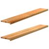 vidaXL Appuis de fenêtre 2 pcs marron clair bois de chêne massif