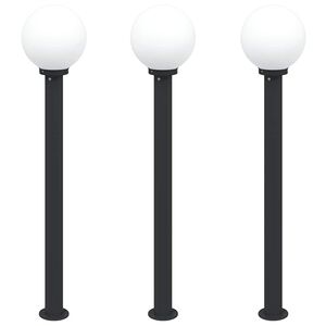 vidaXL Borne lumineuse lot de 3 120 cm noire IP44