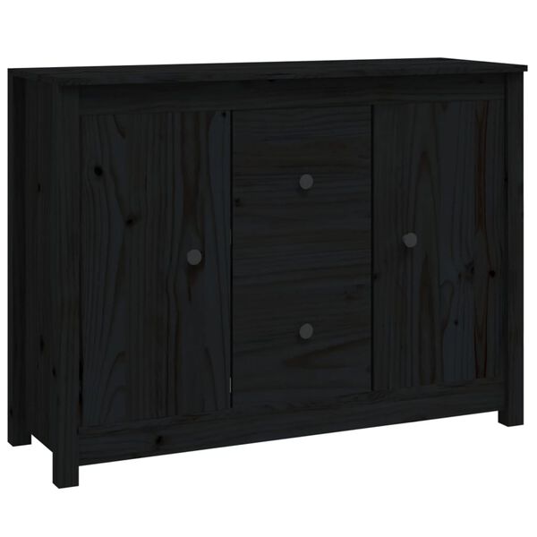 vidaXL Buffet Noir 100x35x74 cm Bois massif de pin