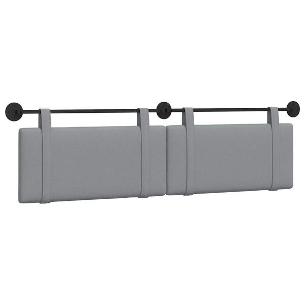 vidaXL T&ecirc;te de lit suspendue Uni Gris clair 170 x 55 x 5 cm tissu