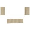 vidaXL Ensemble de meubles TV 4 pcs Ch&ecirc;ne sonoma Bois d'ing&eacute;nierie