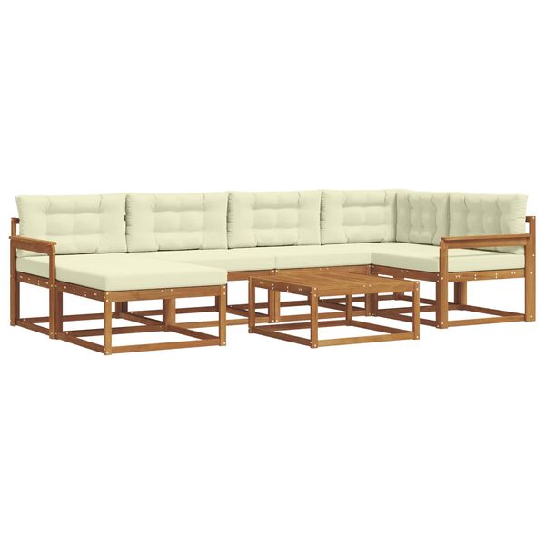 vidaXL Ensemble de canap&eacute;s d'ext&eacute;rieur 7 pcs Naturel et Cr&egrave;me