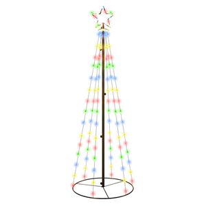 vidaXL Arbre de No&euml;l c&ocirc;ne 108 LED Color&eacute;es 70x180 cm
