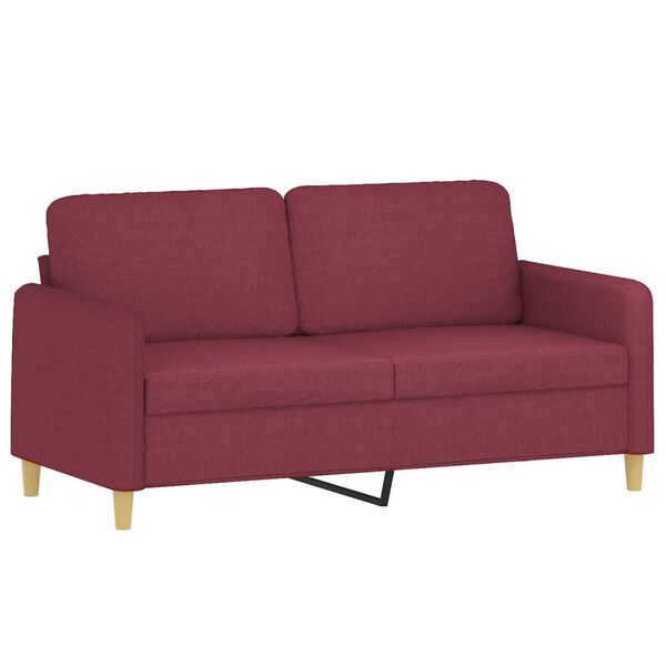 vidaXL Canap&eacute; &agrave; 2 places Rouge bordeaux 140 cm Tissu