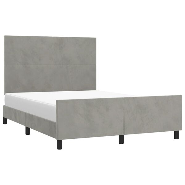 vidaXL Cadre de lit sans matelas gris clair 140x200 cm velours