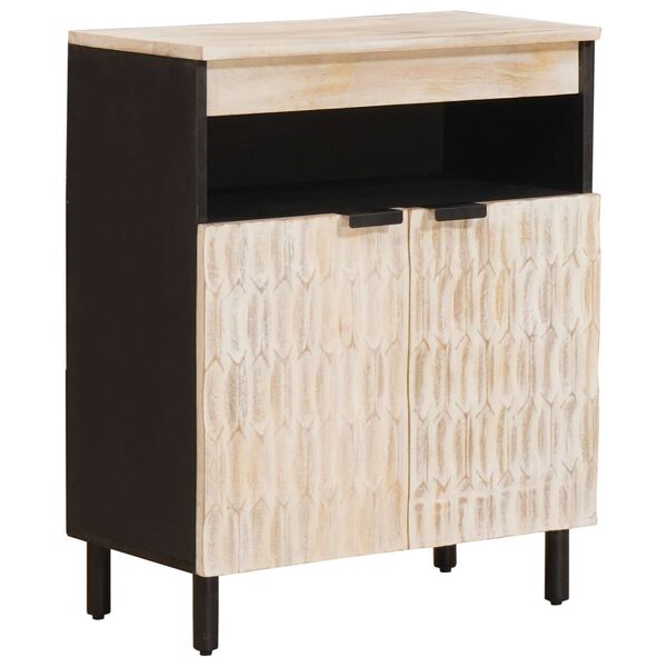vidaXL Buffet avec stockage Finition Lavage Blanc 60 x 33 x 75 cm