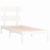 vidaXL Cadre de lit sans matelas blanc 90x190 cm bois massif