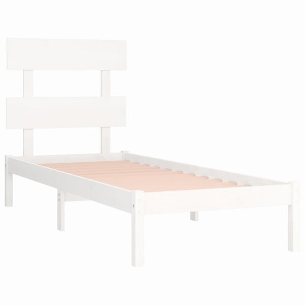vidaXL Cadre de lit sans matelas blanc 90x190 cm bois massif