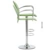 vidaXL Tabourets de bar avec accoudoir lot de 2 vert similicuir