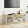 vidaXL Meuble TV avec portes en verre ch&ecirc;ne sonoma 102x37x42 cm