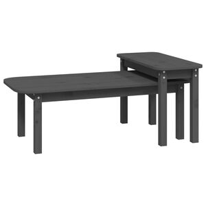 vidaXL Ensemble de tables basses 2 pcs Gris Bois massif de pin