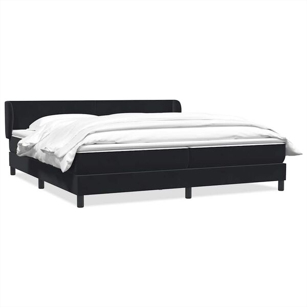 vidaXL Sommier &agrave; lattes de lit avec matelas noir 200x210 cm Velours