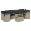 vidaXL Salon de jardin 8 pcs avec coussins gris clair r&eacute;sine tress&eacute;e