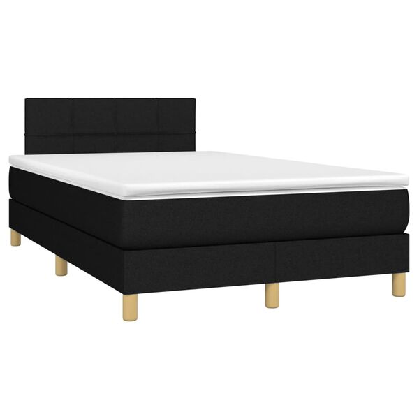 vidaXL Sommier &agrave; lattes de lit avec matelas noir 120x190 cm tissu