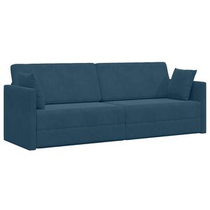 vidaXL Canap&eacute;-lit au sol Bleu 213 x 70 x 77 cm Velours